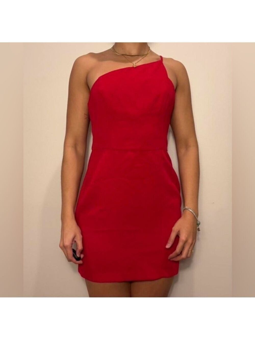 BCBGeneration One-Shoulder Red Cocktail Dress - Size 12